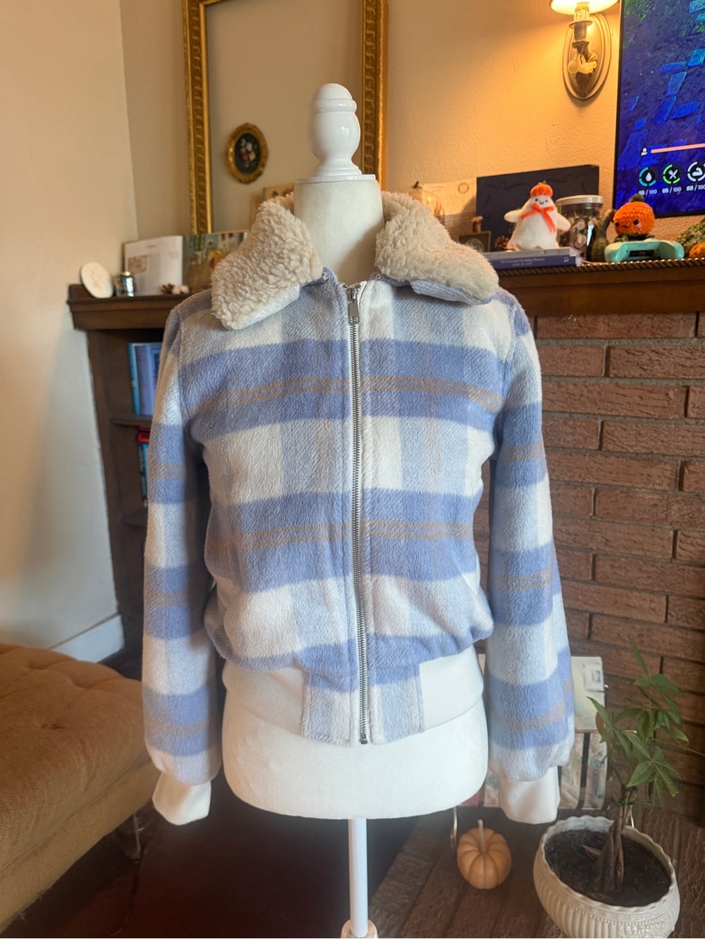 Wild Fable Plaid XS Jacket w Removable Collar